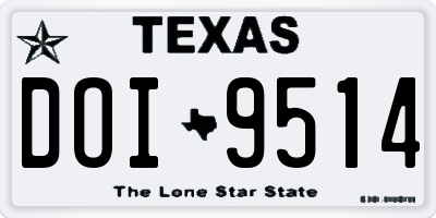 TX license plate DOI9514