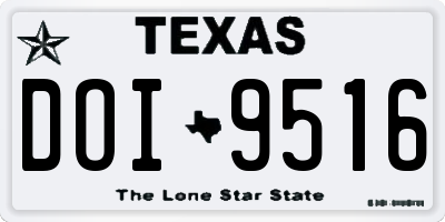 TX license plate DOI9516