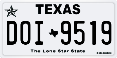 TX license plate DOI9519