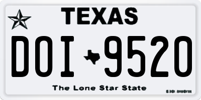 TX license plate DOI9520
