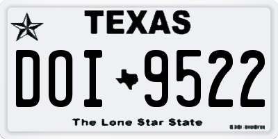 TX license plate DOI9522