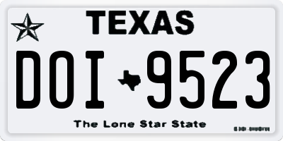 TX license plate DOI9523