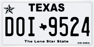 TX license plate DOI9524