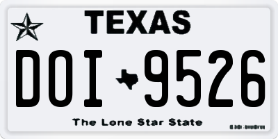 TX license plate DOI9526
