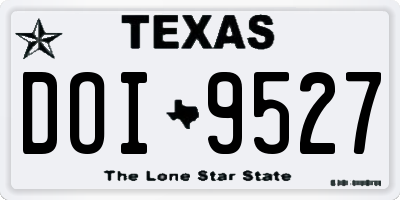 TX license plate DOI9527