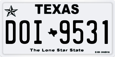 TX license plate DOI9531