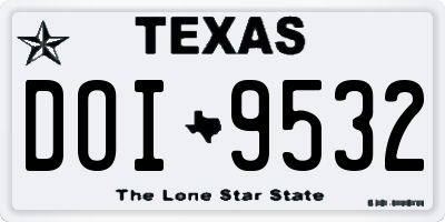 TX license plate DOI9532
