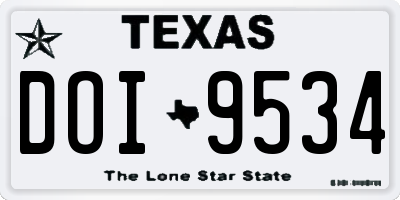 TX license plate DOI9534