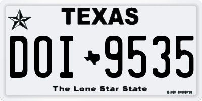 TX license plate DOI9535
