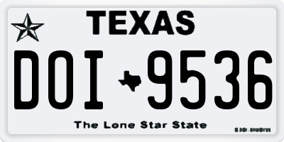TX license plate DOI9536
