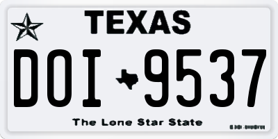 TX license plate DOI9537