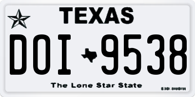 TX license plate DOI9538