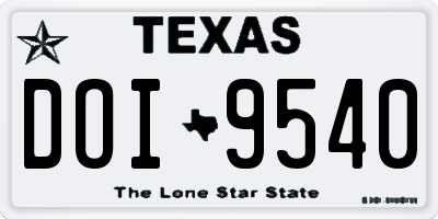 TX license plate DOI9540