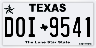 TX license plate DOI9541