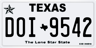 TX license plate DOI9542