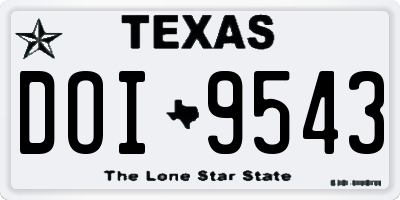 TX license plate DOI9543