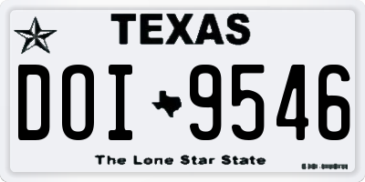 TX license plate DOI9546