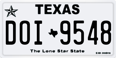 TX license plate DOI9548