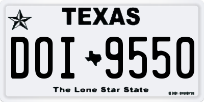 TX license plate DOI9550