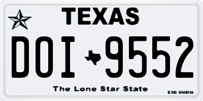 TX license plate DOI9552