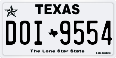 TX license plate DOI9554