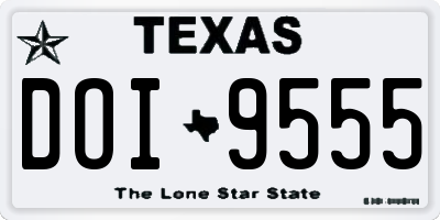 TX license plate DOI9555