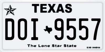 TX license plate DOI9557