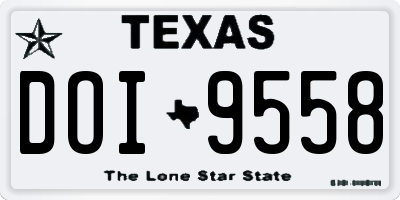 TX license plate DOI9558