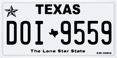 TX license plate DOI9559