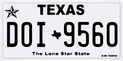 TX license plate DOI9560
