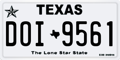 TX license plate DOI9561