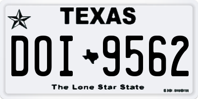 TX license plate DOI9562