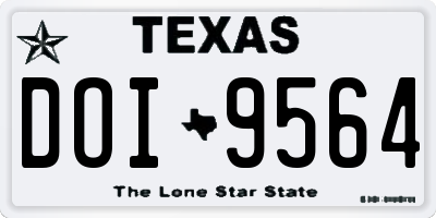 TX license plate DOI9564