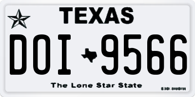 TX license plate DOI9566