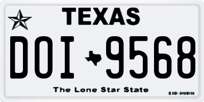 TX license plate DOI9568