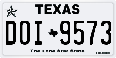 TX license plate DOI9573