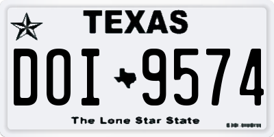 TX license plate DOI9574