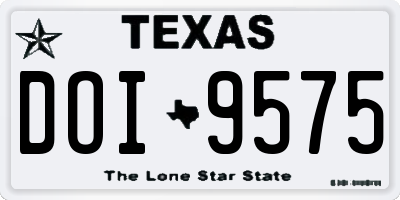 TX license plate DOI9575