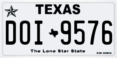 TX license plate DOI9576