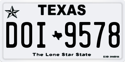 TX license plate DOI9578