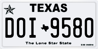 TX license plate DOI9580