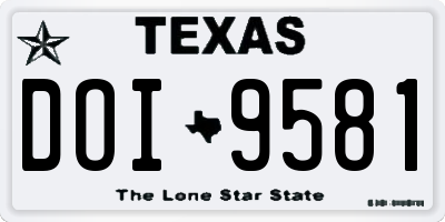 TX license plate DOI9581