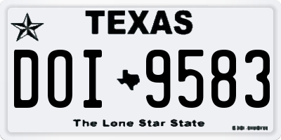 TX license plate DOI9583