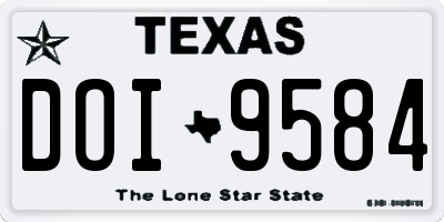TX license plate DOI9584