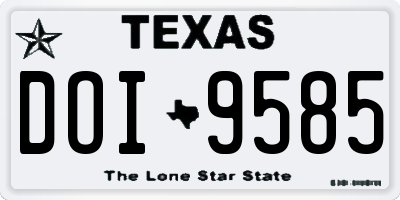 TX license plate DOI9585