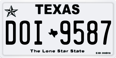 TX license plate DOI9587
