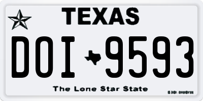 TX license plate DOI9593