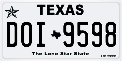 TX license plate DOI9598