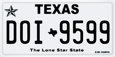 TX license plate DOI9599