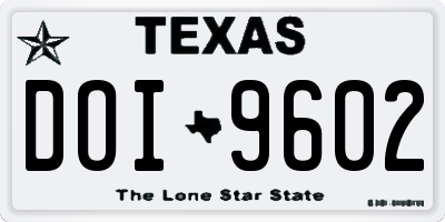 TX license plate DOI9602